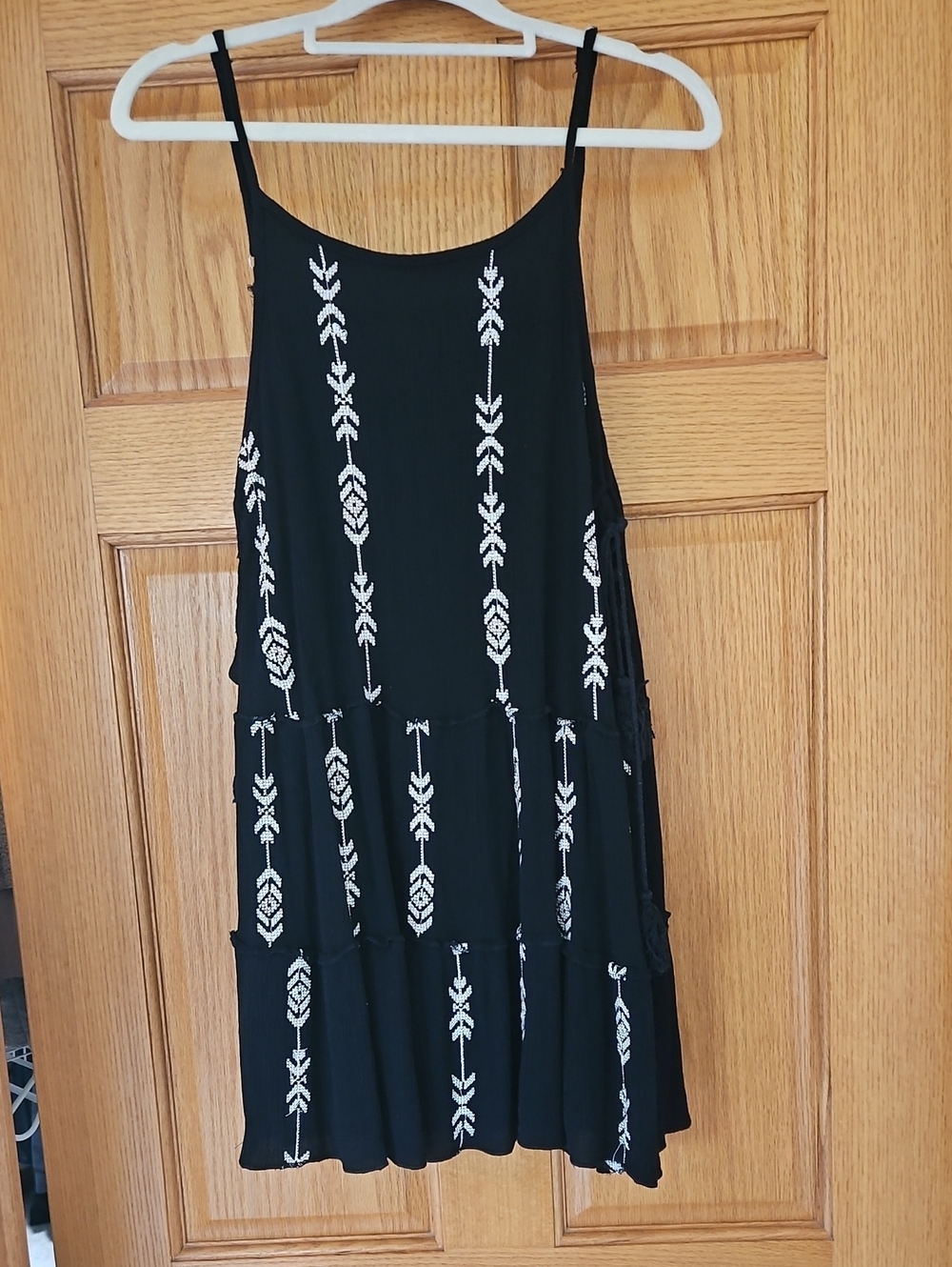 Black Embroidered Tiered Dress/Tunic